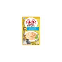 Sobre de Ciao Entrée Bisque sabor pollo con queso para gatos, vista delantera