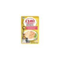Sobre de Ciao Entrée Bisque sabor pollo con salmón para gatos, vista delantera