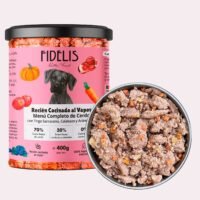 Tarro de Fidelis Menú Fresco Cerdo con trigo sarraceno, calabaza y arándanos, 400 g