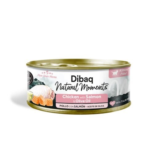 Lata de Moments Cat Kitten paté de pollo con salmón 70 g para gatitos