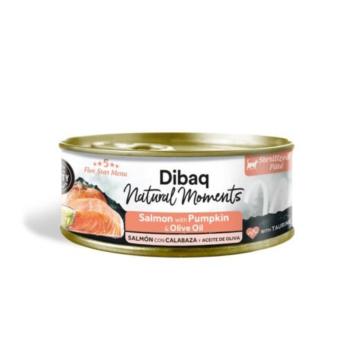Lata de Moments Cat Sterilized paté de salmón con calabaza 70 g
