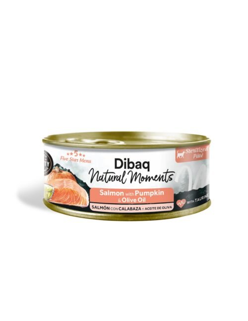 Lata de Moments Cat Sterilized paté de salmón con calabaza 70 g