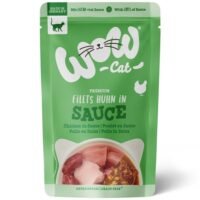 Sobre de comida húmeda WOW Cat Adulto con pollo en salsa de 85g para gatos