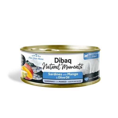 Lata de Moments Cat Sterilized paté de sardinas con mango 70 g