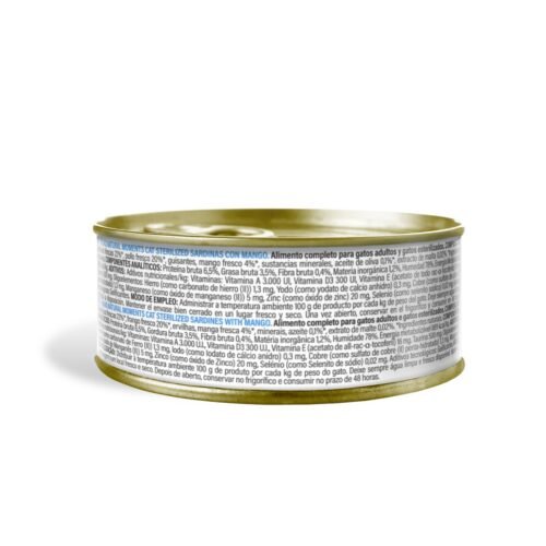 Tabla nutricional y composición de Moments Cat Sterilized sardinas con mango